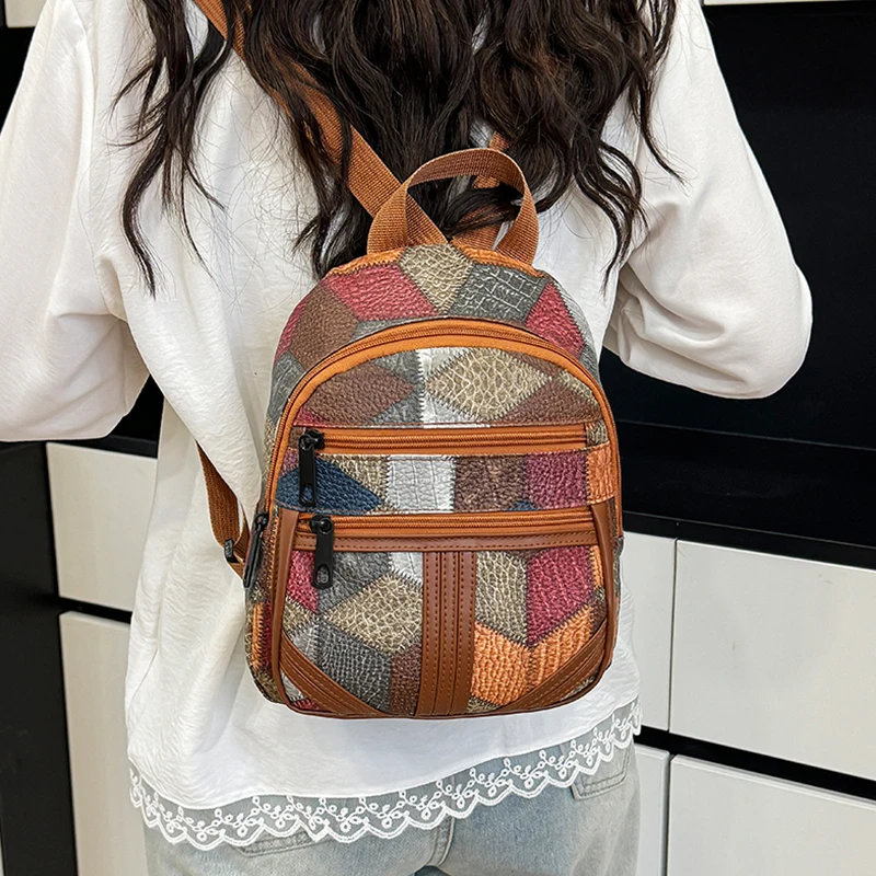 Style Women's Patchwork Backpa - огляд і ціна Fashion Backpack Women